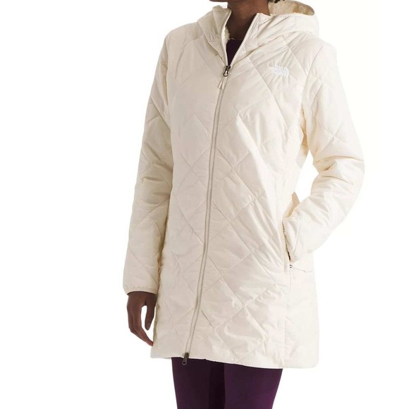 The North Face Shady Glade Parka Shearling Size S Womens White Dune NEW - Picture 5 of 11